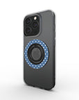 Maths Test Phone Ring Holder in glossy dusty blue color with white dots | Stylish & Secure Grip and Stand