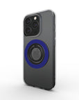 Midnight Blue Phone Ring Holder in glossy solid blue design . Artistically designed magnetic Phone Ring .