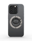 Marble Cake Phone Ring Holder featuring marble design in grey and black in glossy finish