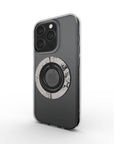 Marble Cake Phone Ring Holder featuring marble design in grey and black in glossy finish