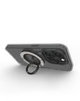 Marble Cake Phone Ring Holder featuring marble design in grey and black in glossy finish