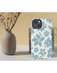 Cream Blue Aesthetic Pastel Floral Pastel phone case Int.