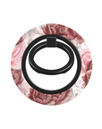 My Anniversary Phone Ring Holder featuring Burgundy and pink flowers on glossy white background