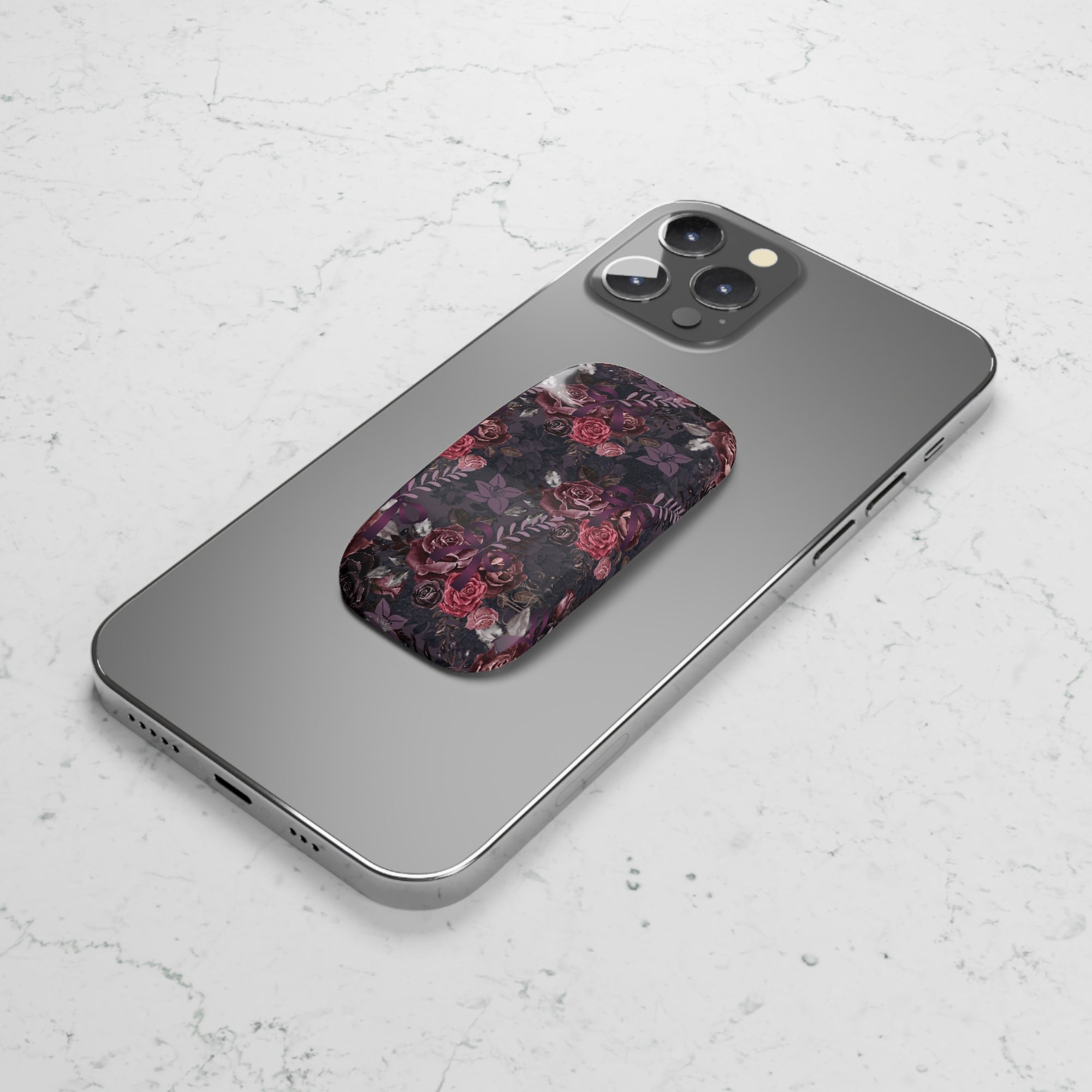 Dark Floral Phone grip  | Stylish Grip &amp; Stand