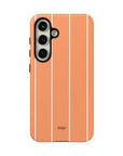 Glossy orange with white stripes Tough Phone Case |Mood Swings Tough Phone Case | Stylish & Durable Phone Protection