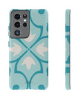 Spanish Riviera Tough phone Case featuring Spanish blue an d white Spanish designs for an artistic full coverage 