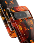 My Fall Diary Tough Phone Case featuring fall floral designs matte or glossy background from Autumn Allure Collection.