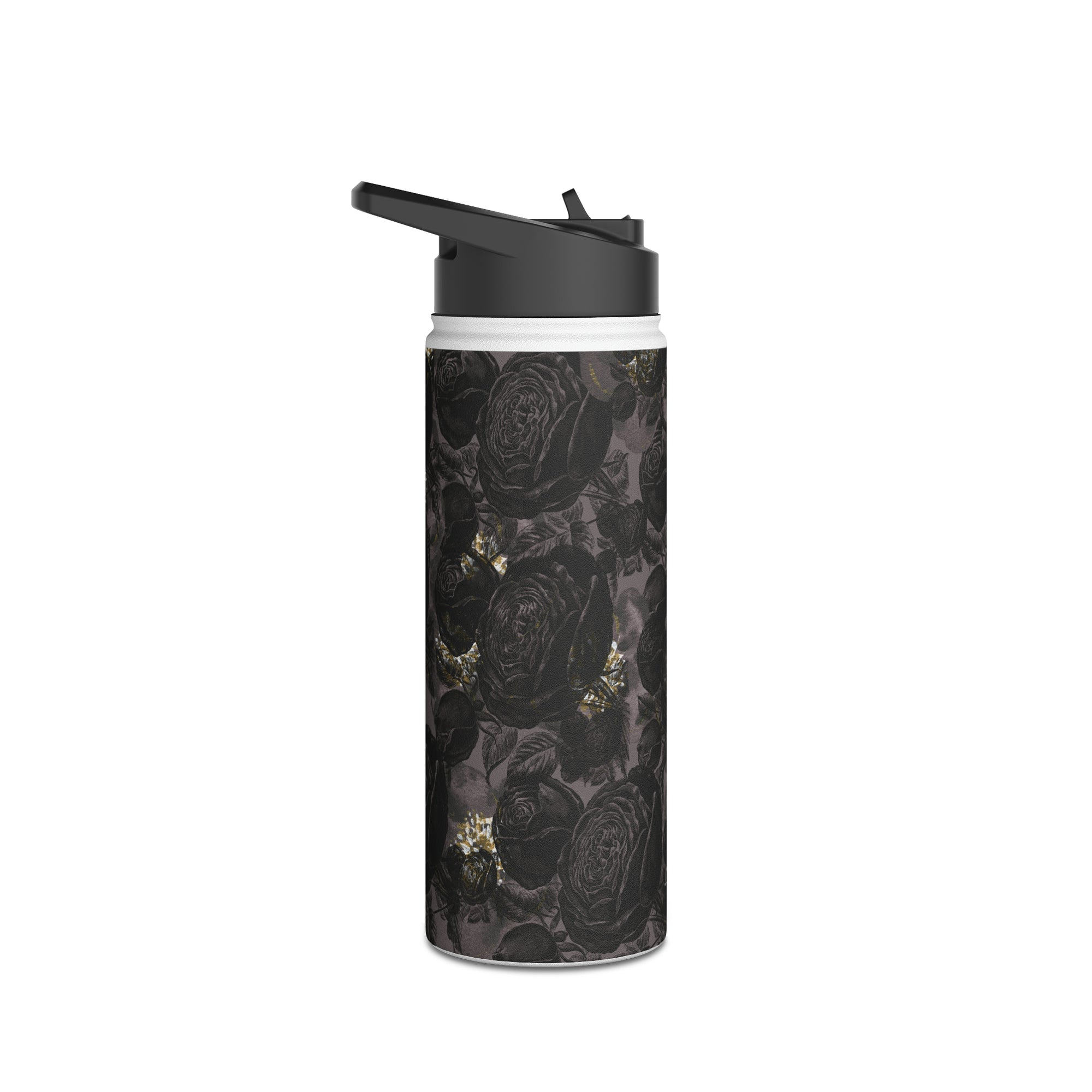 Dark Academia Stainless Steel Water Bottle, Dark Floral Water Bottle, Floral Drinkware, Dark Academia Drinkware, Vintage floral water bottle-Mug-Dalge