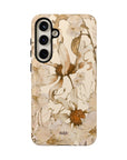 Glossy or Matte Maple Syrup Tough Phone case with natural tones of flowers 