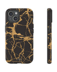 Marble Black and Gold Tough Phone Case