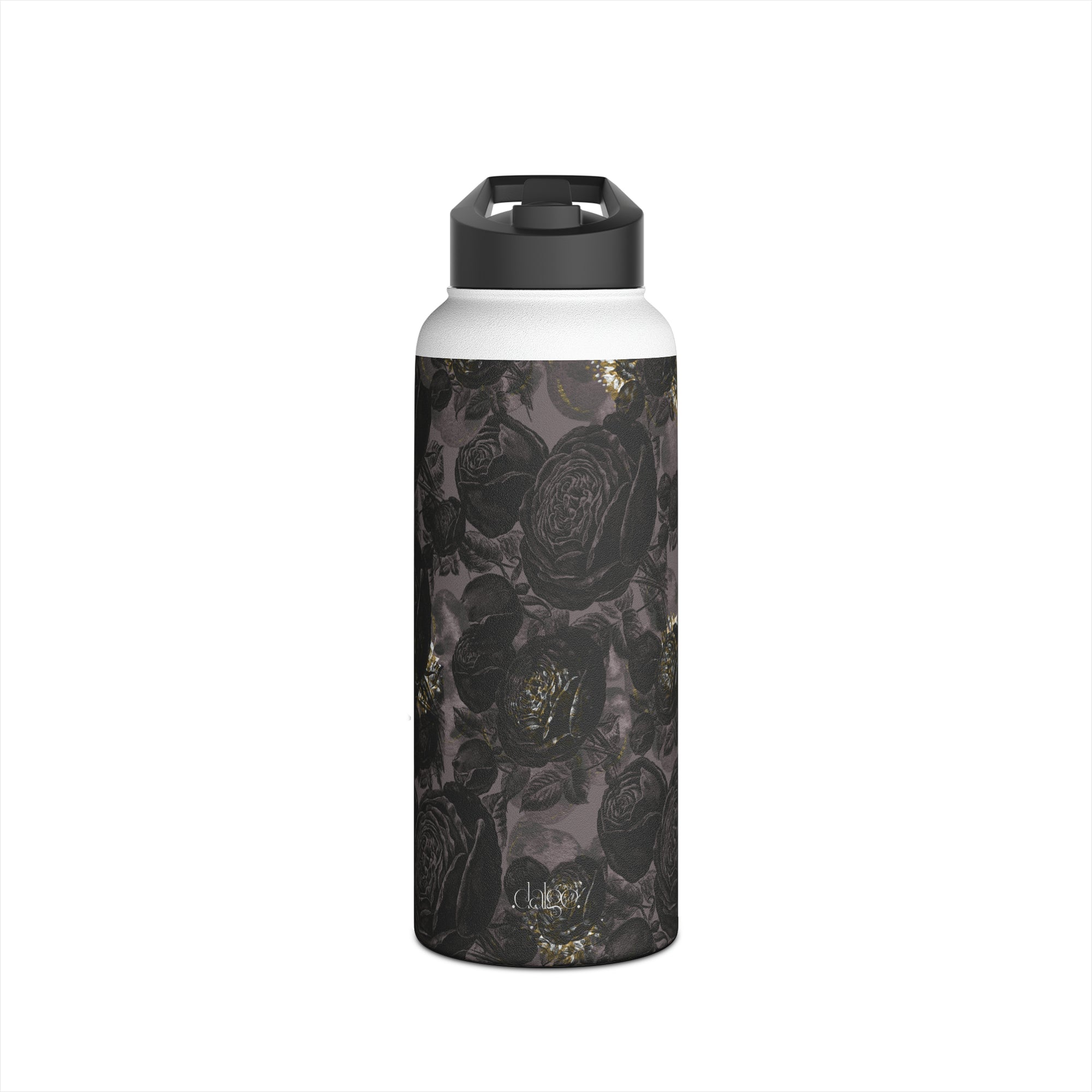 Dark Academia Stainless Steel Water Bottle, Dark Floral Water Bottle, Floral Drinkware, Dark Academia Drinkware, Vintage floral water bottle-Mug-Dalge