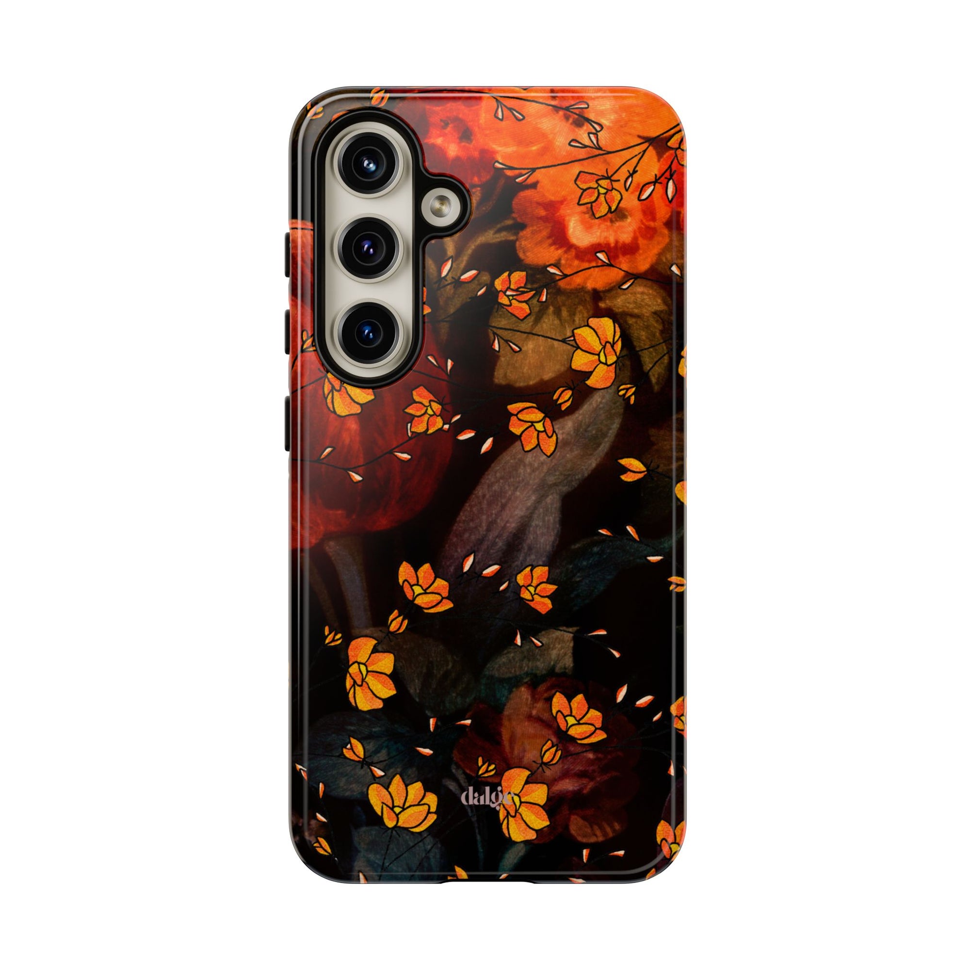 My Fall Diary Tough Phone Case featuring fall floral designs matte or glossy background from Autumn Allure Collection.