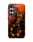 My Fall Diary Tough Phone Case featuring fall floral designs matte or glossy background from Autumn Allure Collection.