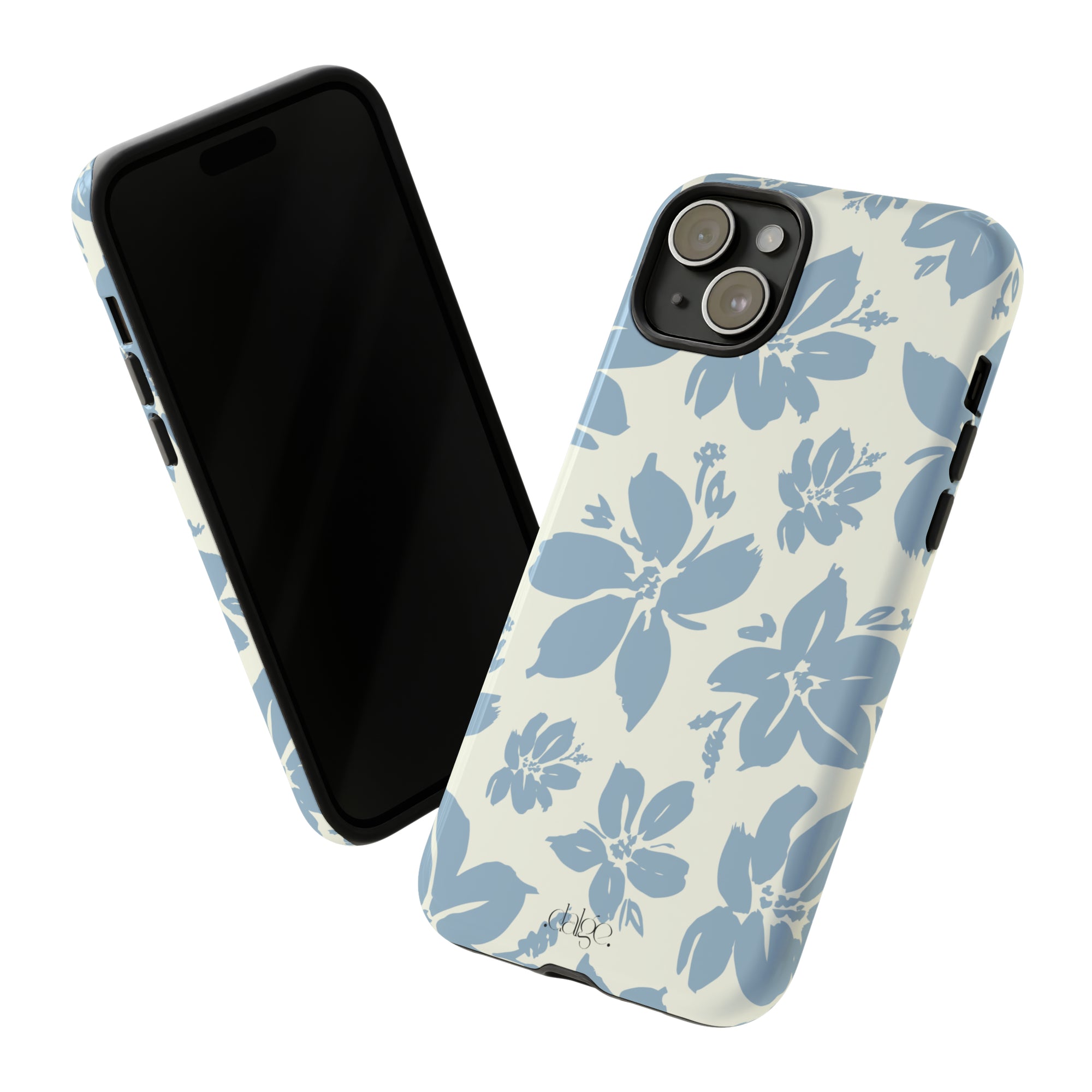 Cream Blue Aesthetic Pastel Floral Pastel phone case Int.