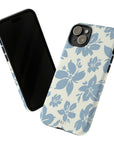 Cream Blue Aesthetic Pastel Floral Pastel phone case Int.