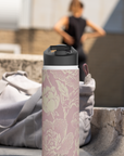 Pastel Floral Stainless Steel Water Bottle, Pastel Floral Water Bottle, Floral Vintage Design Drinkware, vintage Drinkware, Trendy water bottle-Mug-Dalge