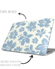 Cream Blue Pastel Floral Laptop Case Int.