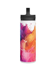 Spring's Palette Stainless Steel Water Bottle - Leakproof with Handle Lid