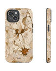 Glossy  Maple Syrup Tough Phone case with natural tones of flowers from Autumn Allure Collection