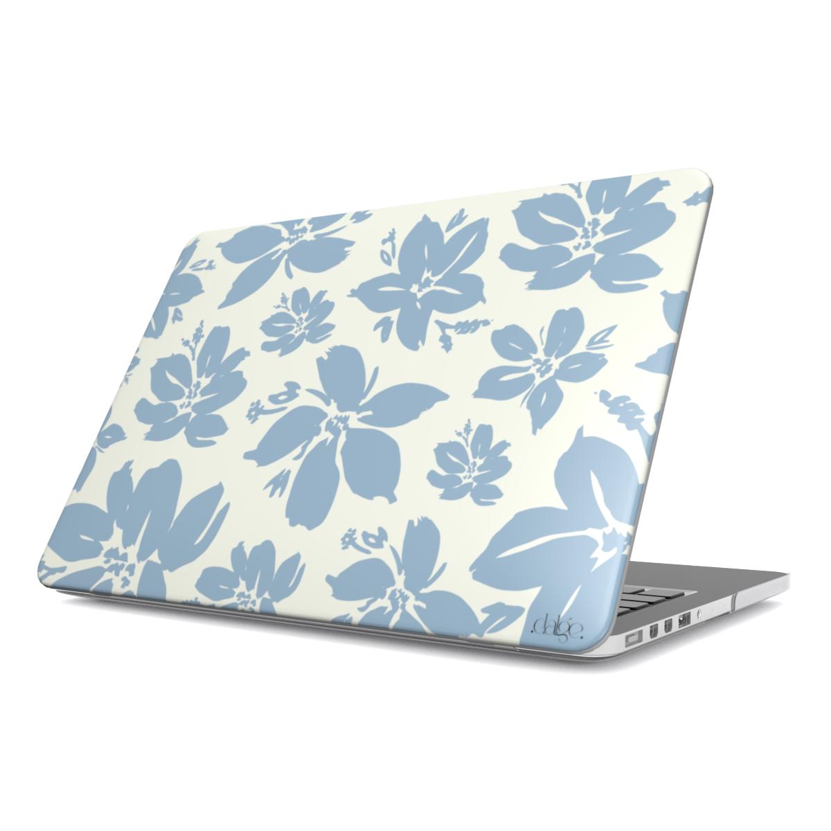 Cream Blue Pastel Floral Laptop Case Int.