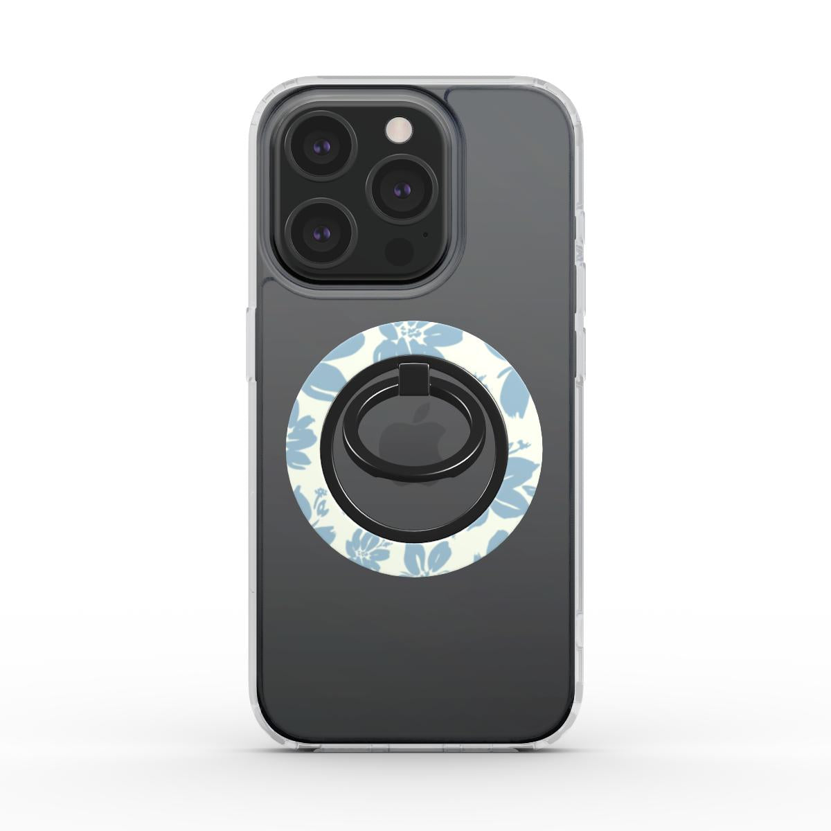 Cream Blue Phone Ring Holder | Stylish Grip & Stand