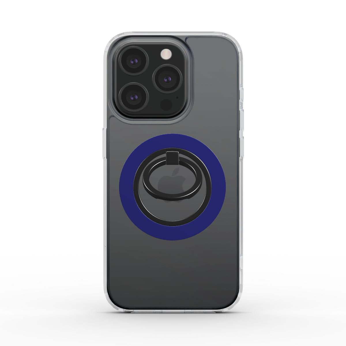 Midnight Blue Phone Ring Holder in glossy solid blue design . Artistically designed magnetic Phone Ring .