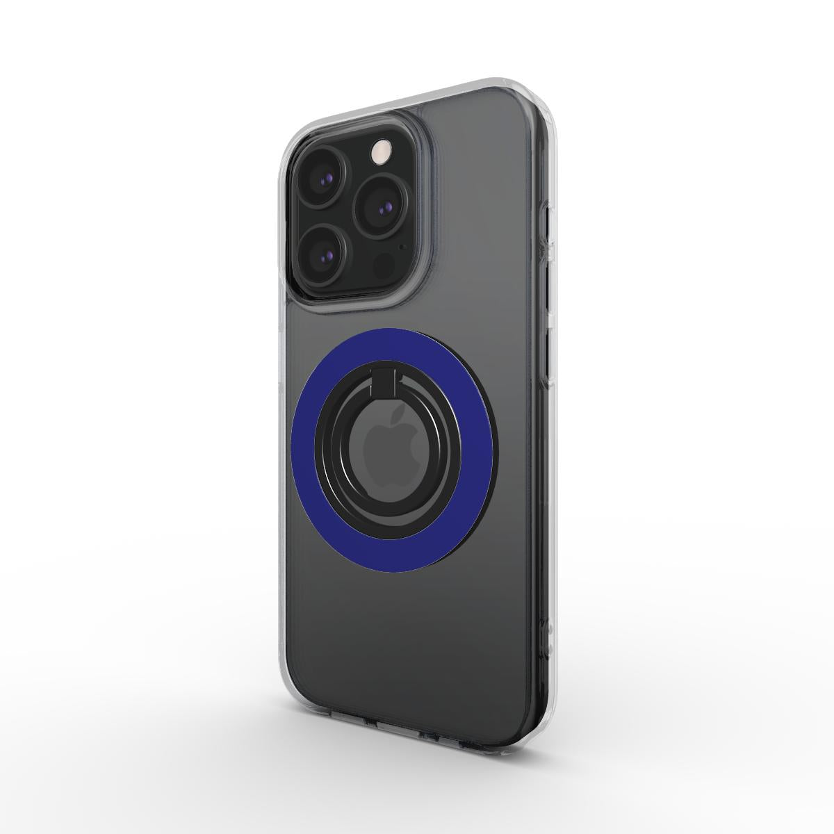 Midnight Blue Phone Ring Holder in glossy solid blue design . Artistically designed magnetic Phone Ring .