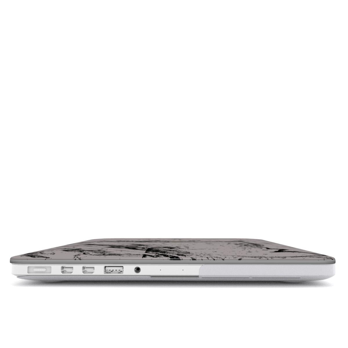 Marble Cake Laptop Case featuring matte finish marble design in grey and black for all MacBook Styles