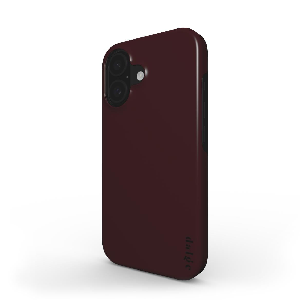 Glossy solid burgundy tough phone case from our collection lipstick