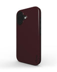 Glossy solid burgundy tough phone case from our collection lipstick