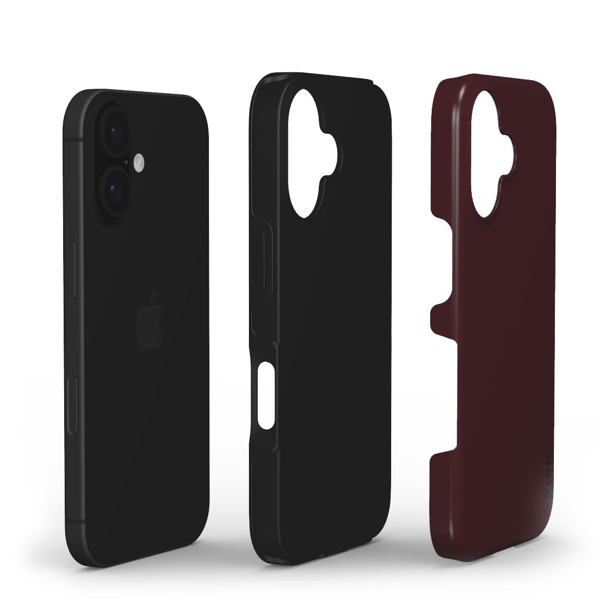 Glossy solid burgundy tough phone case from our collection lipstick 