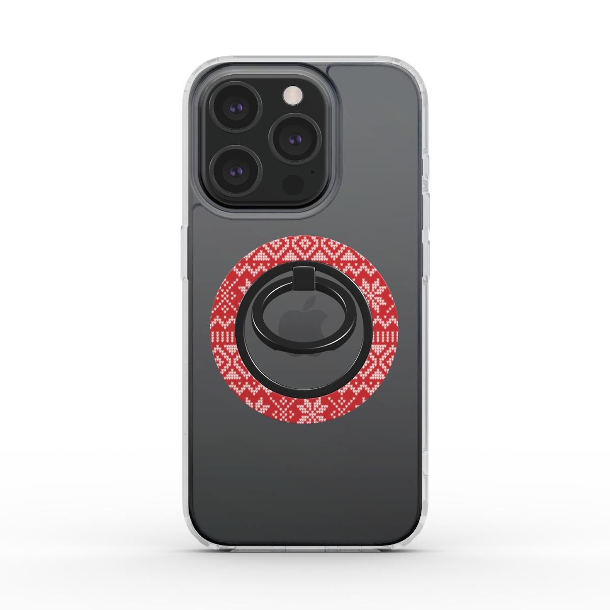 My Ugly Sweater Phone Ring Holder featuring glossy Christmasy design on magmetic phone ring ensuring stylish and artistic grip.