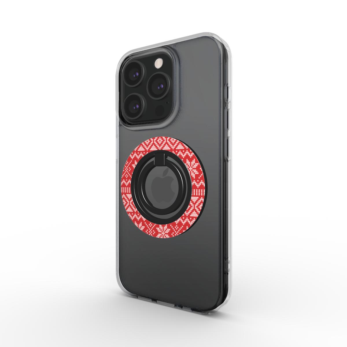 My Ugly Sweater Phone Ring Holder featuring glossy Christmasy design on magmetic phone ring ensuring stylish and artistic grip.