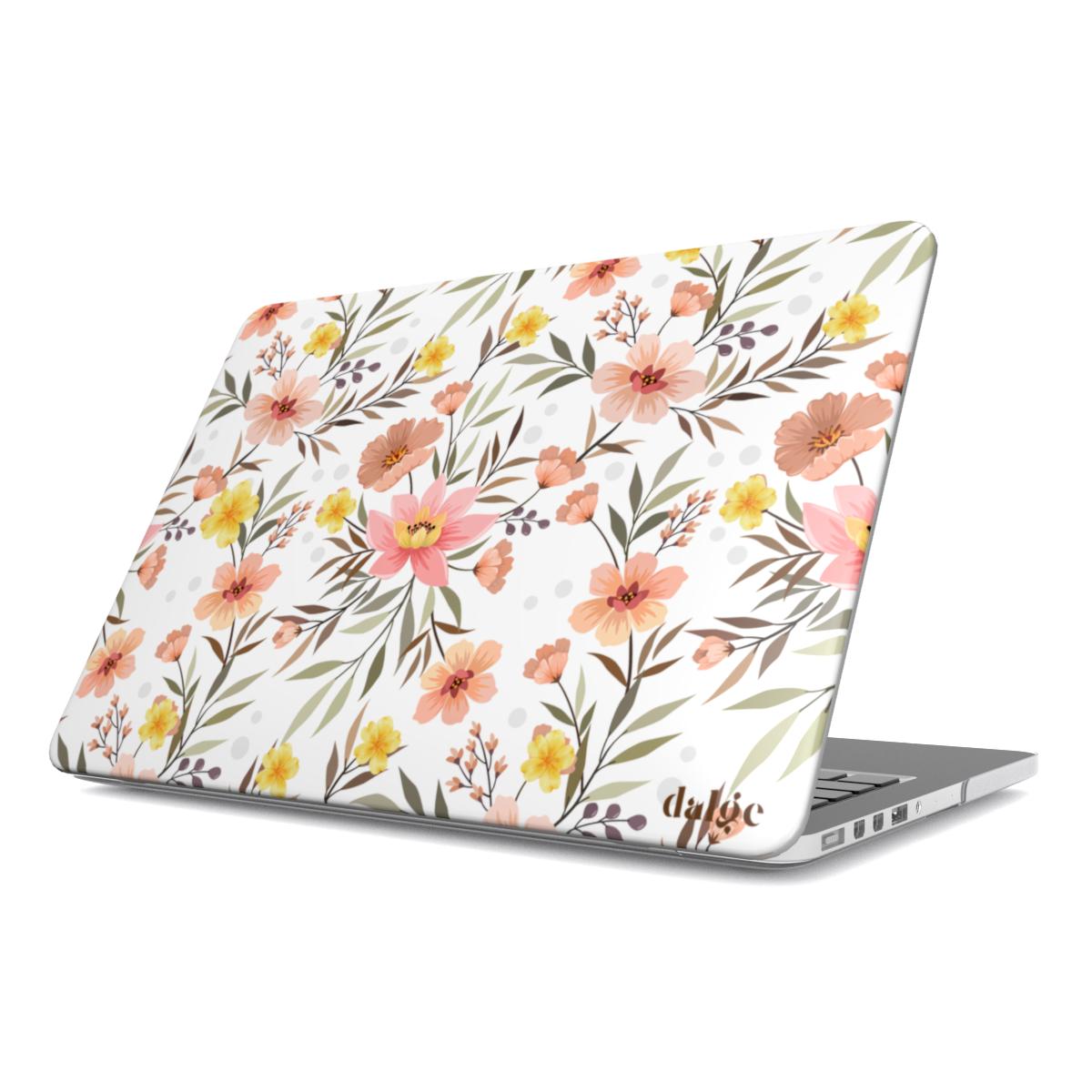 Laptop with a floral design on a white background