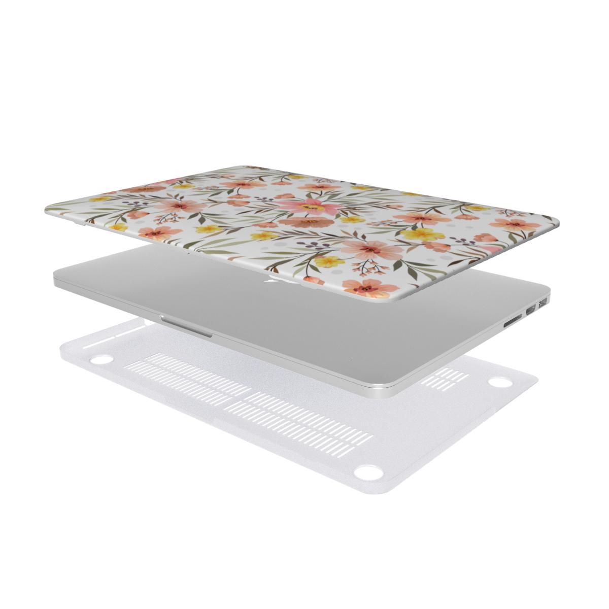 Floral laptop case on a white background