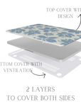 Cream Blue Pastel Floral Laptop Case Int.