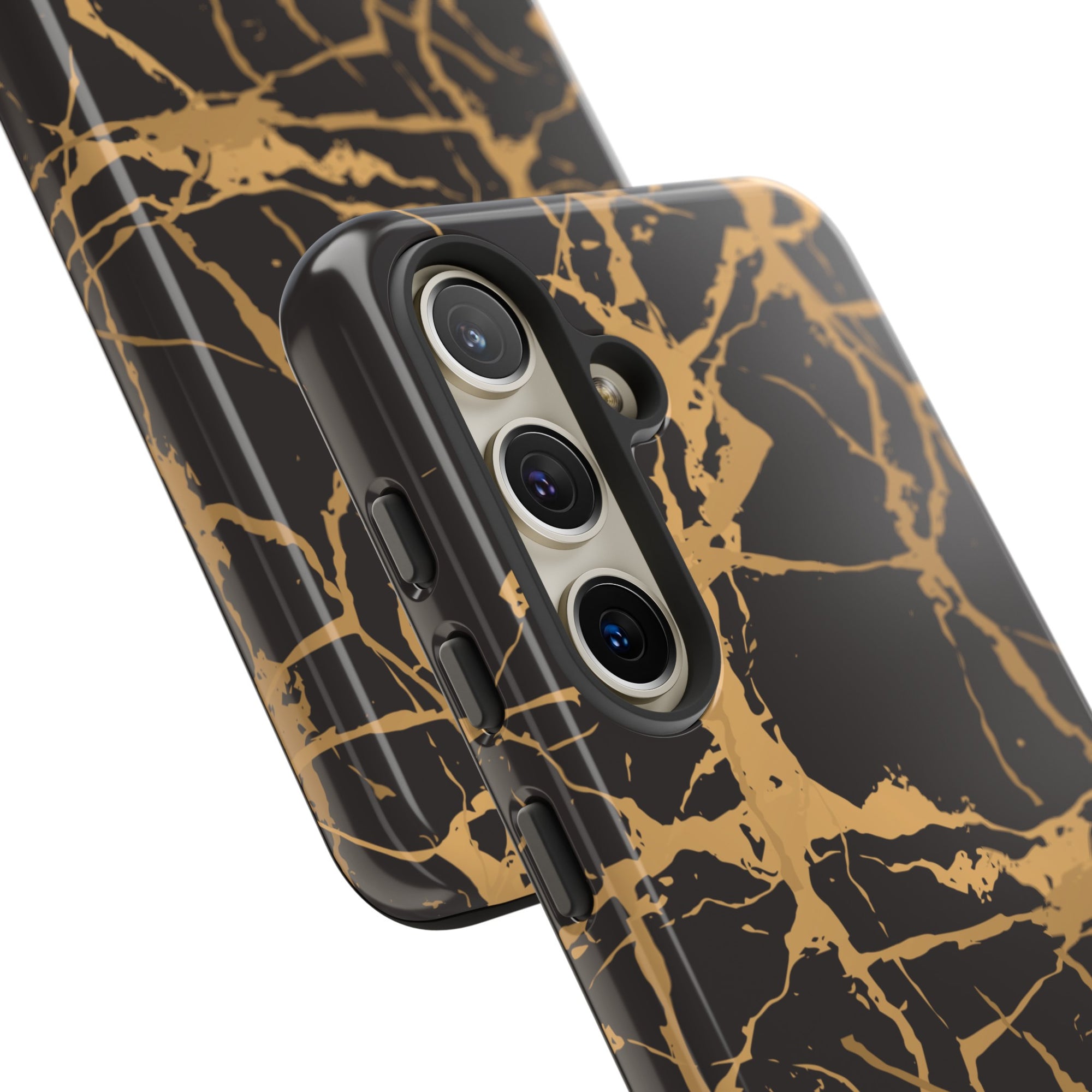 Marble Black and Gold Tough Phone Case