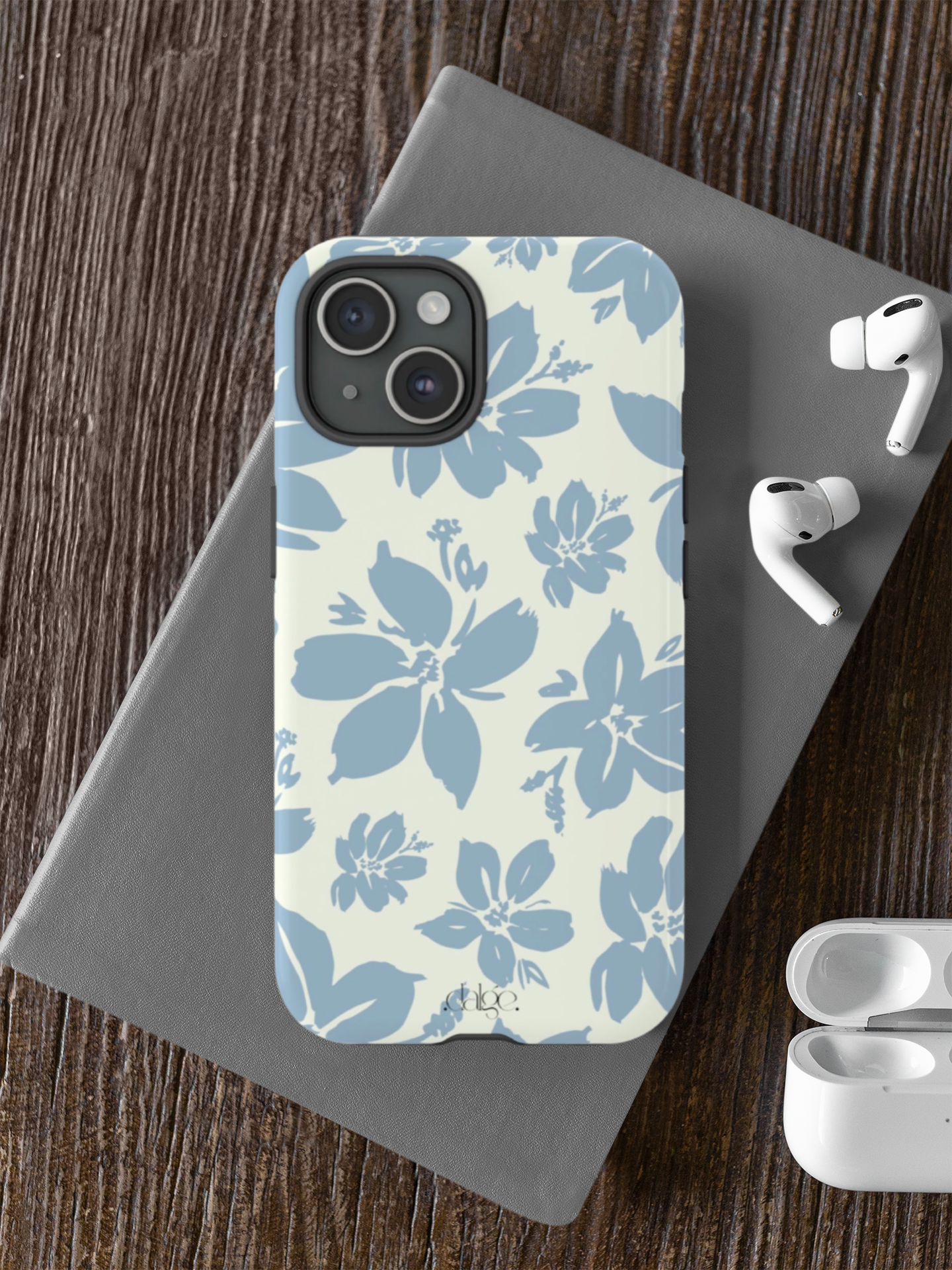 Cream Blue Aesthetic Pastel Floral Pastel phone case EU