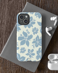 Cream Blue Aesthetic Pastel Floral Pastel phone case EU