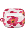 Spring Break AirPods Case featuring big pink flowers on glossy beige background from Spring Edition Collection