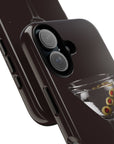 Martini Time Tough Phone Case-Stylish & Durable Phone Protection, glossy dark brown tough phone case featuring a Martini Glass 