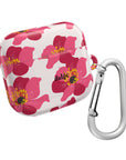 Spring Break AirPods Case featuring big pink flowers on glossy beige background from Spring Edition Collection