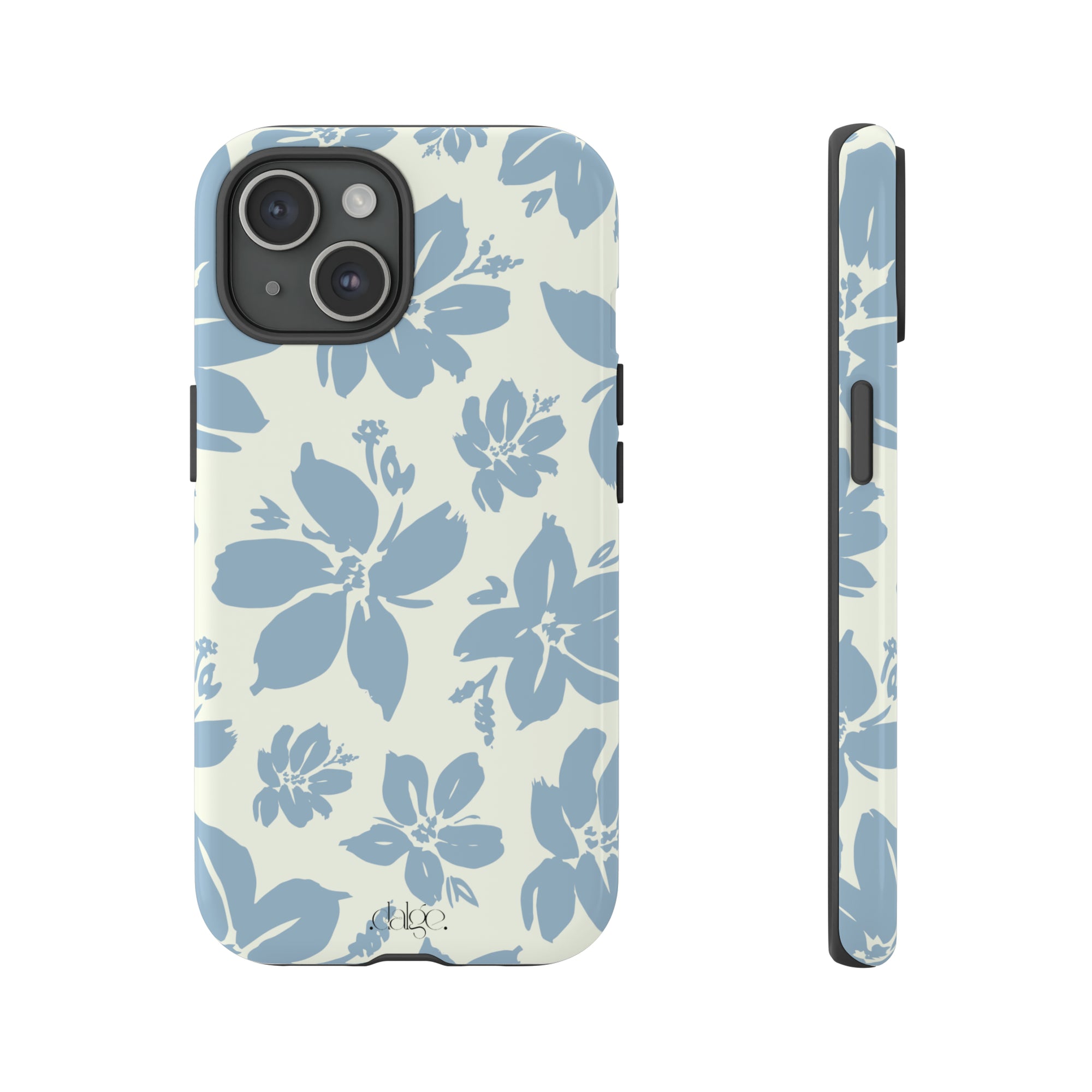 Cream Blue Aesthetic Pastel Floral Pastel phone case Int.