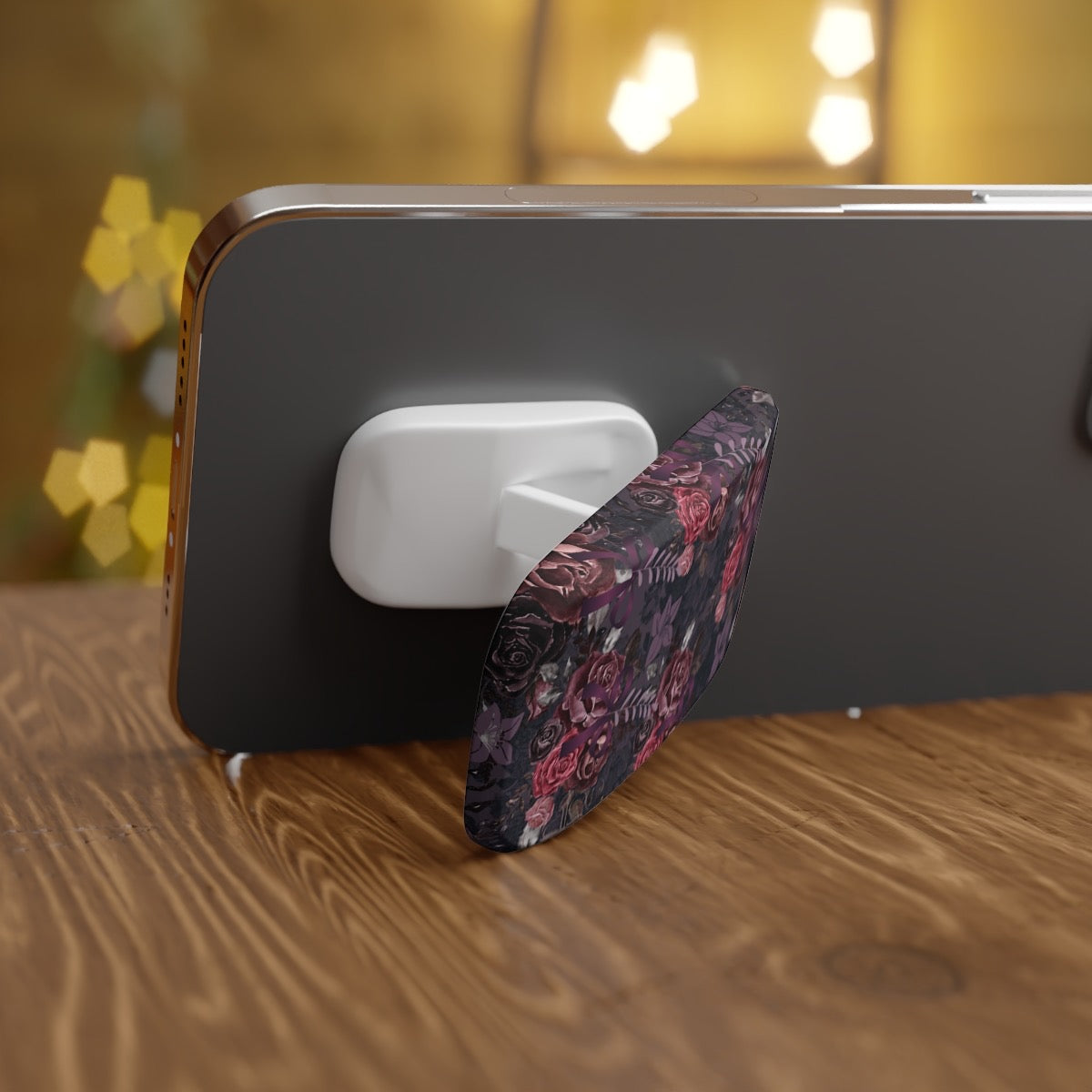 Dark Floral Phone grip  | Stylish Grip & Stand