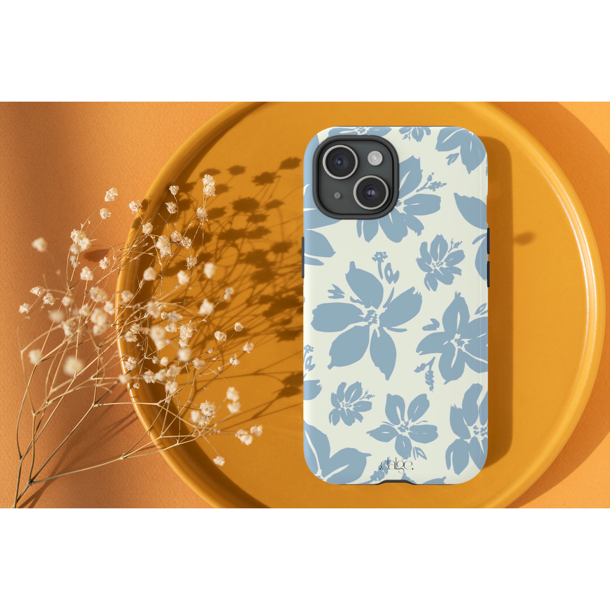 Cream Blue Aesthetic Pastel Floral Pastel phone case Int.