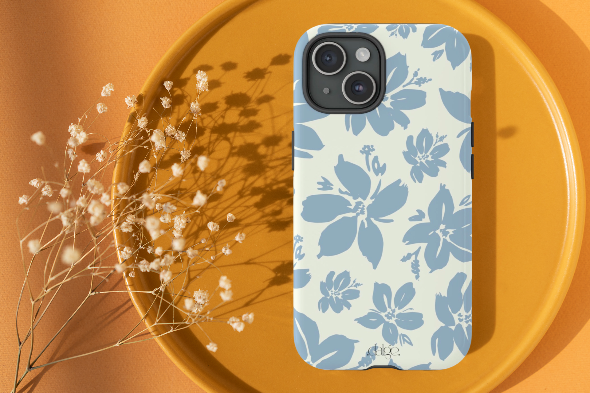 Cream Blue Aesthetic Pastel Floral Pastel phone case Int.