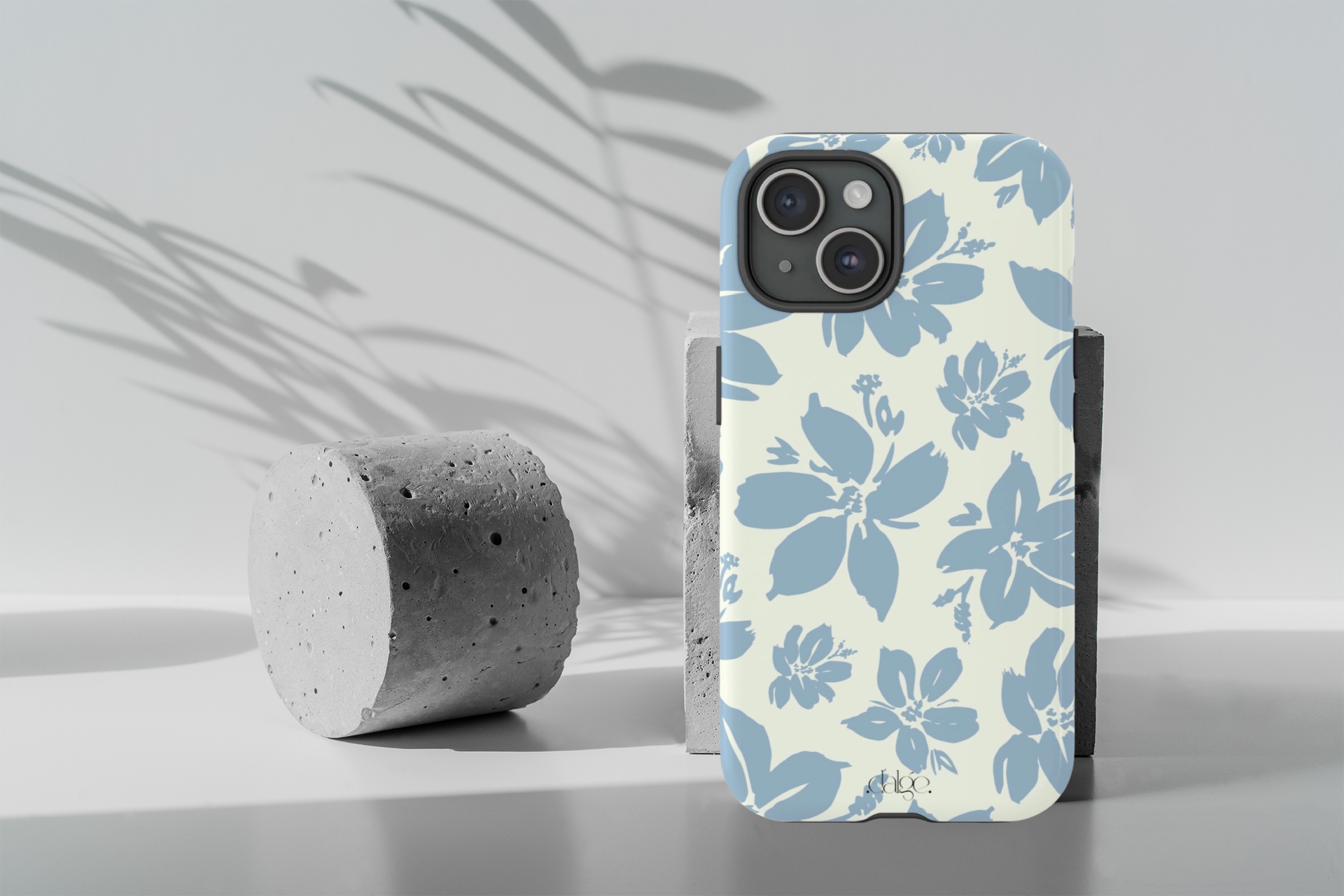 Cream Blue Aesthetic Pastel Floral Pastel phone case Int.