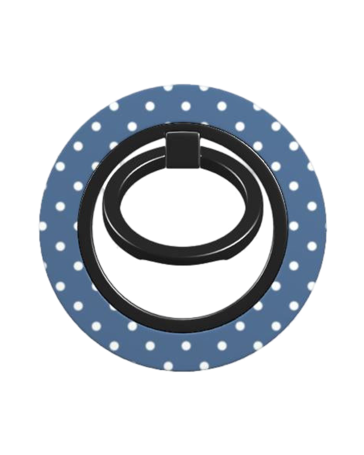 Maths Test Phone Ring Holder in glossy dusty blue color with white dots  | Stylish & Secure Grip and Stand