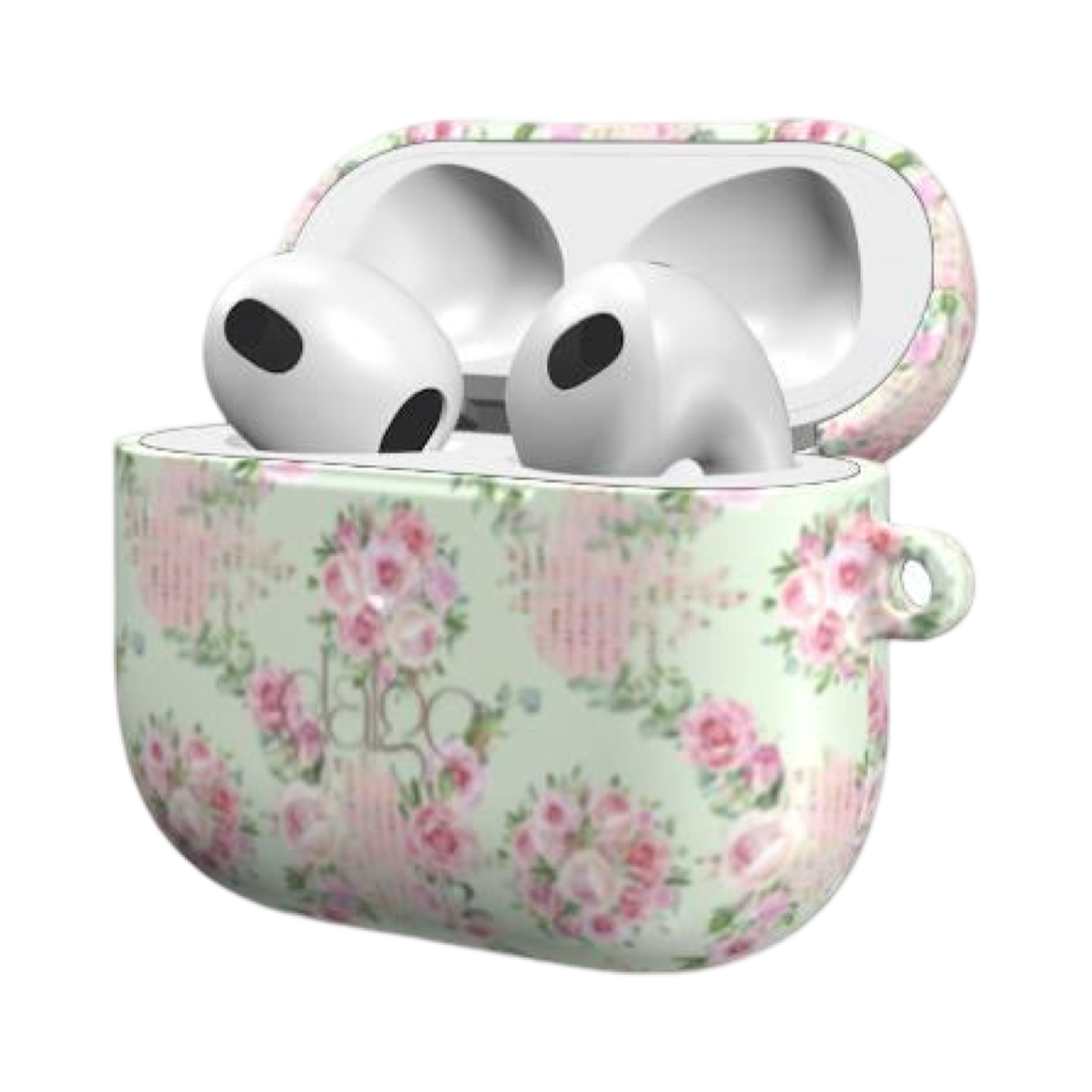 Shabby Chic Moments Earbuds Case featuring shabby floral designs with glossy finish for artistic coverage.