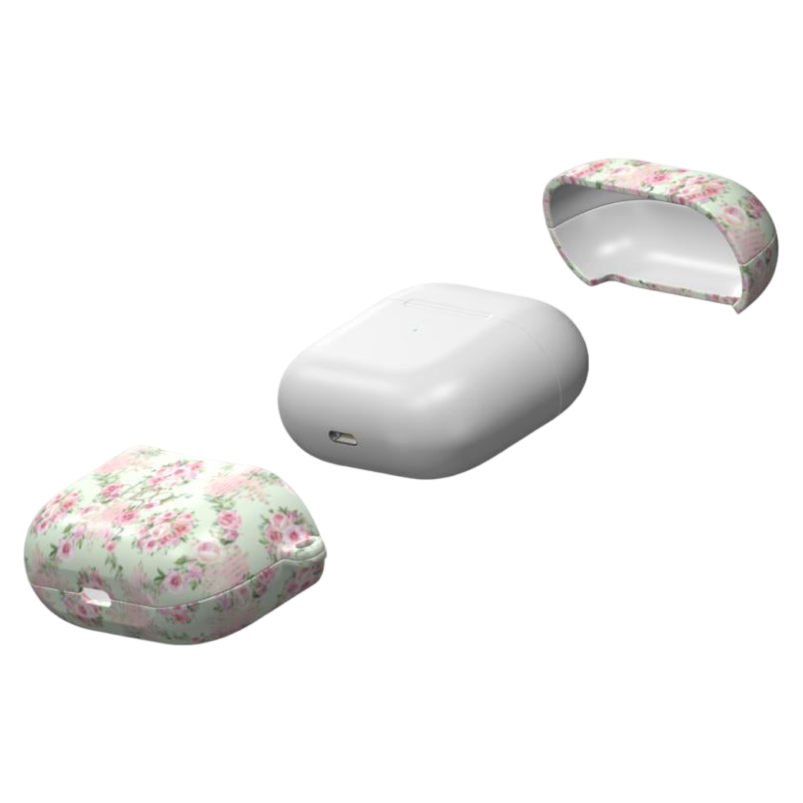 Shabby Chic Moments Earbuds Case featuring shabby floral designs with glossy finish for artistic coverage.